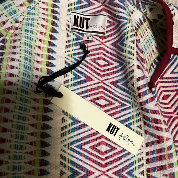 Kut from the Kloth colorful woven cropped open front jacket - Picture 4 of 14